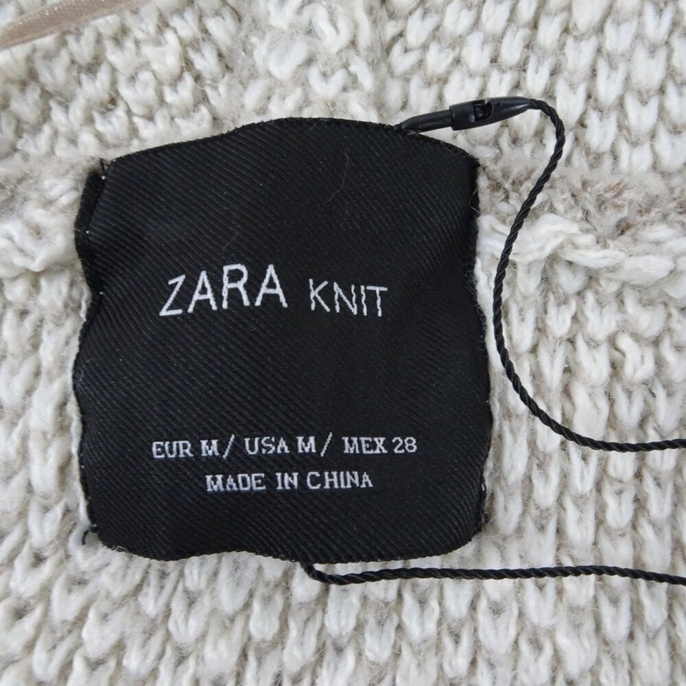 Zara Knit Women Hooded Cardigan Sweater with Pockets Size M - Picture 5 of 8